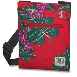 Dakine Jive Crossbody Bag Red Tropic Travel Purse Adjustable Strap Zip Pocket